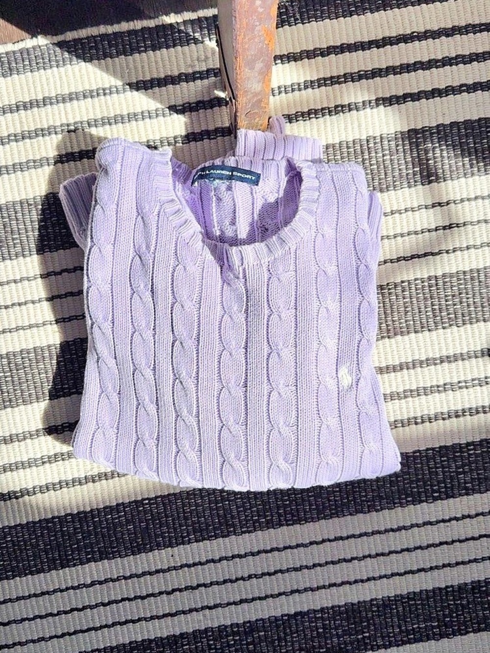 Vintage 90’s Ralph Lauren Cotton Cable Knit Sweater in Lavender